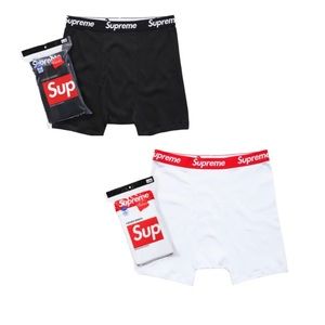 Supreme X Hanes Boxer Briefs Black/White Underwear